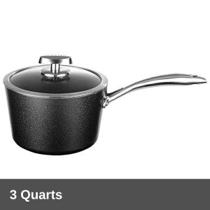 Scanpan Pro IQ 3 qt Nonstick Covered Saucepan - Compatible with All Cooktops, Induction Ready, Metal Utensil Safe, Oven Safe to 500°F, Dishwasher Safe