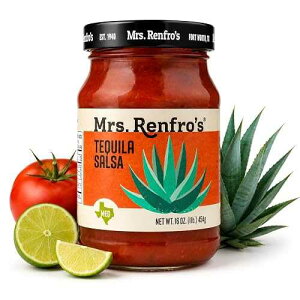 �~�Z�X �����t�� �T���T �e�L�[���A16 �I���X Mrs. Renfro's Tequila Salsa, 16 oz - Gluten Free Texas-Style Tomato Salsa with Tequila-Inspired Flavor, Jalapenos & Spices - Medium Heat Salsa for Tortilla Chips, Tacos, Nach