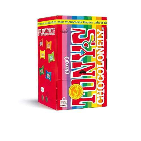Tiny Tony's 100 パック - 個別包装されたバイト (ダーク) Tony's Chocolonely Tiny Tony's 100 Pack - Individually Wrapped Bites (Dark)