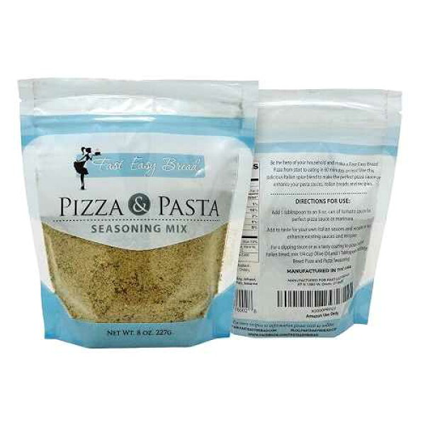 Fast Easy Bread Authentic Italian Pizza & Pasta Seasoning Blend / Elevate Your Recipes with the Perfect Mix of Herbs and Spices for Sauces & More / 100% Vegetarian / Seasoning Mix Less in Calories