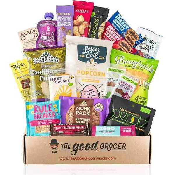 ヘルシーなヴィーガンスナックケアパッケージ The Good Grocer Healthy VEGAN Snacks Care Package: Non-GMO, Vegan Jerky, Protein Bars, Cookies, Fruit & Nuts, Healthy Gift Basket Alternative, Snack Variety Pack, College Studen