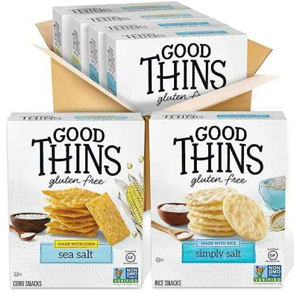Good Thins ライス & コーン スナック グルテンフリー クラッカー バラエティパック、4 箱 GOOD THINS Rice & Corn Snacks Gluten Free Crackers Variety Pack, 4 Boxes
