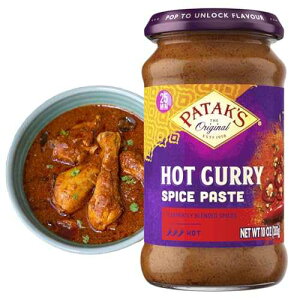 Patak's Hot Curry Spice Paste - Hot Indian Cooking Paste with Freshly Ground Spices - Ideal for Chicken, Vegetables, and One-Pot Meals - Spicy Curry Base - 10oz Jar (Pack of 1)
