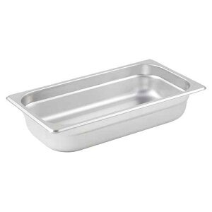 Winco SPJM-302 Anti-Jamming Steam Pan, 1/3 x 2 1/2-Inch, 24-Gauge,Stainless Steel,Medium, 2.5 Deep