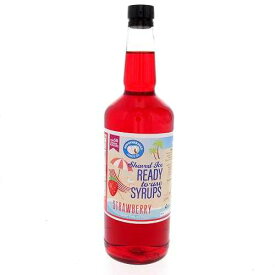Hypothermias Shaved Ice & Snow Cone Syrup - BPA-Free Recyclable Plastic Bottle Quart (32 Fl. Oz) - Strawberry - Made with Non-GMO 100% Pure Cane Sugar, No Corn Syrup