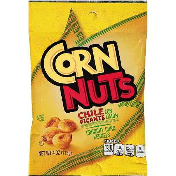 CORN NUTS Chile Picante con Limon Flavored Corn Kernels, 4oz. (Pack of 12)