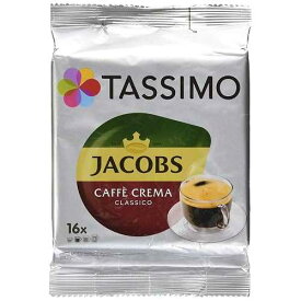 タッシモ ジェイコブス カフェ クレマ クラシコ、ファイン クリーム入りコーヒー、T ディスク 16 枚 Tassimo Jacobs Caffè Crema Classico, Coffee with Fine Cream, 16 T-Discs