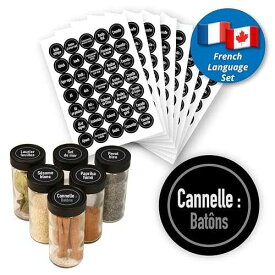 AllSpice 245 étiquettes à épices en Français
