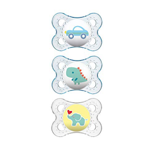 MAM Pacifiers Baby メーカー直売 男女兼用 Pacifier 0-6 Months Best for Collection ‘Clear’ Boy 3-Count Design Babies Breastfed
