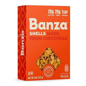 Banza Shells Pasta from Chickpeas - Gluten Free, High Protein, and Lower Carb Protein Shells Chickpea Pasta - 8oz