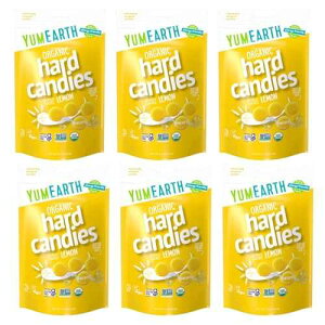 YumEarth Organic Lemon Drops - Lemon Flavored Natural Hard Candy, Fruit Candy for Kids - Allergy Friendly, Non GMO, Gluten Free, Vegan (6pk)