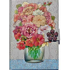 �n�[�h�J�o�[ �t���[���� �u�[�P �؂₩�ȃL���L�� �m�[�g�u�b�N �W���[�i�� Punch Studio Hardcover Floral Bouquet Ornate Bling Notebook Journal