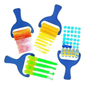 KLOLKUTTA Painting Foam Brush Roller Sponge, 4 Pcs Mini Paint Tool for DIY Art Craft
