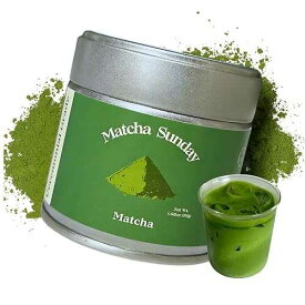 Matcha Sunday Ceremonial Grade Matcha - Kyoto, Japan - Finely Ground Green Tea Powder - Vibrant Green (30g/ 1.06oz) - Tin