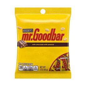 ハーシー（1）バッグMr.Goodbar-ピーナッツ入りチョコレートキャンディー-個別包装のミニチュアキャンディーバー-正味重量 3オンス Hershey (1) Bag Mr. Goodbar - Chocolate Candy with Peanuts - Individually Wrapped Miniature Candy Bars - Net W