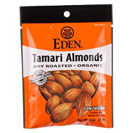 Eden Foods オーガニック ドライ ロースト タマリ アーモンド、1 オンス - 1 ケースあたり 12 個。 Eden Foods Organic Dry Roasted Tamari Almonds, 1 Ounce - 12 per case.