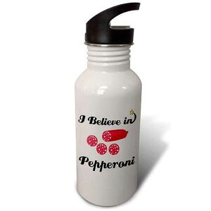 3dRose I Believe In Pepperoni 21 oz Sports Water Bottle