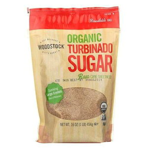 �E�b�h�X�g�b�N �I�[�K�j�b�N �^�[�r�i�[�h �V���K�[�A16 �I���X Woodstock Farms Woodstock Organic Turbinado Sugar, 16 oz