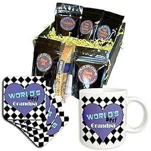 3dRose Worlds Best Grandpa R[q[ Mtg oXPbgA}` 3dRose Worlds Best Grandpa Coffee Gift Basket, Multi