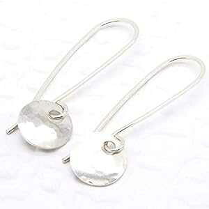 ^Cj[ fBXN COin}[h X^[O Vo[j Cloud Cap Jewelry Tiny Disc Earring in Hammered Sterling Silver