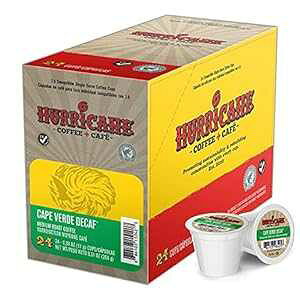 nP[ J[{xf fJtFR[q[AL[O K Jbv u[pVOT[uJbvA24  Hurricane Coffee Hurricane Cape Verde Decaf Coffee, Single Serve Cups For Keurig K Cup Brewers, 24 Count