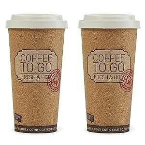 Life Story Corky Cup Reusable 16 oz Insulated Travel Mug Coffee Thermos (2 Pack)