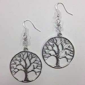 X^[OVo[̃C[C[ɁANAt@ZbgNX^ANZgr[Ytc[IuCtCO Ann Peden Jewelry Tree of life earrings with clear faceted crystal accent beads, 