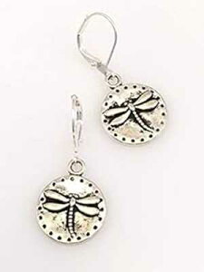 �A���e�B�[�N�s���[�^�[�g���{�C�������O Ear-Resistables Antiqued Pewter Dragonfly Earrings