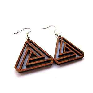 gCAO CtBjeB CO - VfUC - _􉽊w͗l̊ɗDؐWG[ GoaLaserFactory Triangle Infinity Earrings - New design - Sacred Geometry Eco-friendly Wooden Jewelry