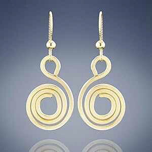 킢􉽊wIȃXpCT[N 14K CG[S[htBh_OCO yWG[Mtg̃ACfA p Tahmi Cute Geometric Spiral Circle 14K Yellow Gold-Filled Dangle Earrings 