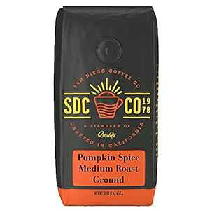 TfBGSR[q[ pvLXpCXA~fBA[XgAӁA16IXobO San Diego Coffee Pumpkin Spice, Medium Roast, Ground, 16-Ounce Bag