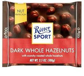 リッタースポーツ 100g - 5個パック - (ダークホールヘーゼルナッツ) Ritter Sport 100g - Pack of 5 - (Dark Whole Hazelnuts)