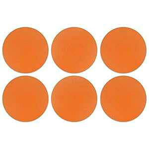 CARIBOU R[X^[A\bhlIuIWfUCzEhntFglIvR[X^[hNpA6 Zbg CARIBOU Coasters, Solid Neon Fluorescent Orange Design Absorbent ROUND Fabric