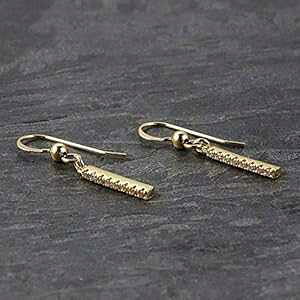 S[h ^ LL o[eBJ o[ CO WG[ Mtg }} Designed by Stacey Jewelry, LLC Gold Metal Sparkly Vertical Bar Earrings Jewelry Gift for Mom