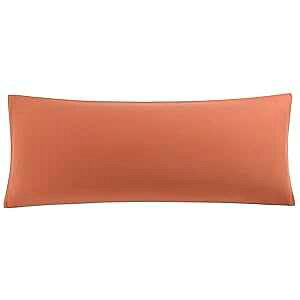 uxcell Soft Microfiber Body Pillow Cover with Zipper Closure, Long Pillow Cases for Body Pillows Weave for 90 GSM Polyester, Orange Body (20x54)