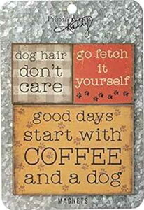 By Kathy fpȕ͋C̖ؐ 3 C }OlbgZbg 4C` x 3C`A2C` x 2C` By Kathy Three Rustic-Inspired Wooden Dogs Magnet Set 4" x 3", 2" x 2"