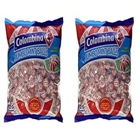 ジャンボ レッド & ホワイト ペパーミント ハード キャンディ ボール 120 個袋 (2 パック) Jumbo Red & White Peppermint Hard Candy Balls 120 Count Bag (2 Pack)