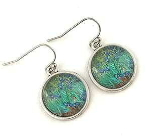 Sbz ACX nhCh _O CO Fern & Filigree Van Gogh Irises Handmade Dangle Earrings