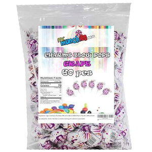 �`���[���u���[�|�b�v �O���[�v�|�b�v 60�� Charm Blow Pops, Grape Pops, Pack of 60
