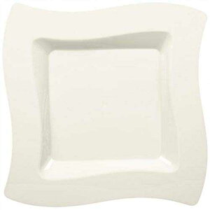 Fineline Settings Wavetrends Bone Square-Wave China-Like 9" Plate 120 Pieces