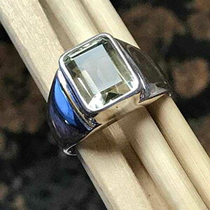 i` O[ AWXg 925 \bh X^[O Vo[ jZbNX O TCY 8 Natural Rocks by Kala Natural Green Amethyst 925 Solid Sterling Silver Unisex Ring Size 8