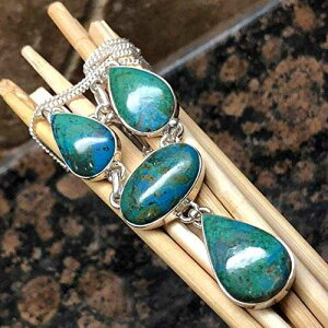 �V�R�N���\�R�� �y���[ 925 �\���b�h �X�^�[�����O �V���o�[ �f�U�C�i�[ �l�b�N���X 18 Natural Rocks by Kala Natural Chrysocolla Peru 925 Solid Sterling Silver Designer Necklace 18