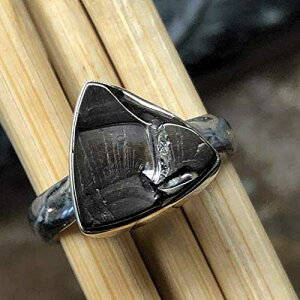 �V�R�V�����K�C�g 925 �\���b�h �X�^�[�����O �V���o�[ �����O �T�C�Y 9 Natural Rocks by Kala Natural Shungite 925 Solid Sterling Silver Ring Size 9