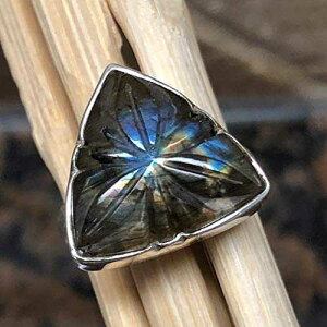 �i�`�������u���[���F���u���h���C�g 925 �X�^�[�����O�V���o�[ �����O �T�C�Y 8.25 Natural Rocks by Kala Natural Blue Iridescence Labradorite 925 Sterling Silver Ring Size 8.25