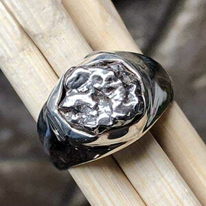 VR覐 Campo Del Cielo 925 \bh X^[O Vo[ jZbNX O TCY 9 Natural Rocks by Kala Natural Meteorite Campo Del Cielo 925 Solid Sterling Silver Unisex Ring Size 9