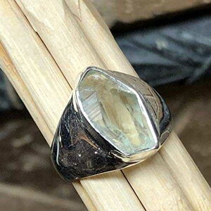 i` O[ AWXg 925 \bh X^[O Vo[ Y O TCY 8.25 Natural Rocks by Kala Natural Green Amethyst 925 Solid Sterling Silver Men's Ring Size 8.25