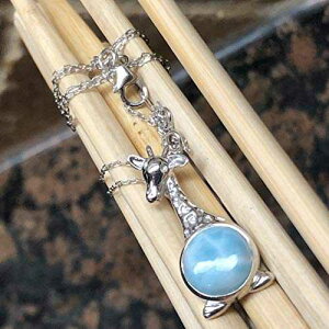 �V�R�h�~�j�J�Y�����}�[ 925 �\���b�h �X�^�[�����O �V���o�[ �L���� �l�b�N���X 16 Natural Rocks by Kala Natural Dominican Larimar 925 Solid Sterling Silver Giraffe Necklace 16