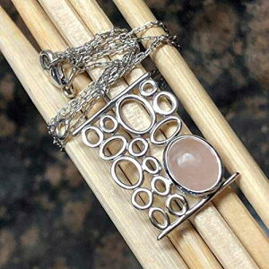 VRJ{` sN [Y NH[c 925 \bh X^[O Vo[ lbNX 17" Natural Rocks by Kala Natural Cabochan Pink Rose Quartz 925 Solid Sterling Silver Necklace 17"