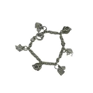 �V���o�[�g�[�� �e�B�[ ���o�[�Y �`���[�� �u���X���b�g Mama Otter's Tidbits Silvertone Tea Lovers Charm Bracelet