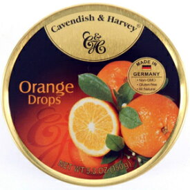 オレンジ、キャベンディッシュ & ハーベイ ハード キャンディ ドロップ 5.3 オンス缶 4 個パック (オレンジ) Orange, 4 Pack Cavendish & Harvey Hard Candy Drops 5.3-ounce Tins (Orange)